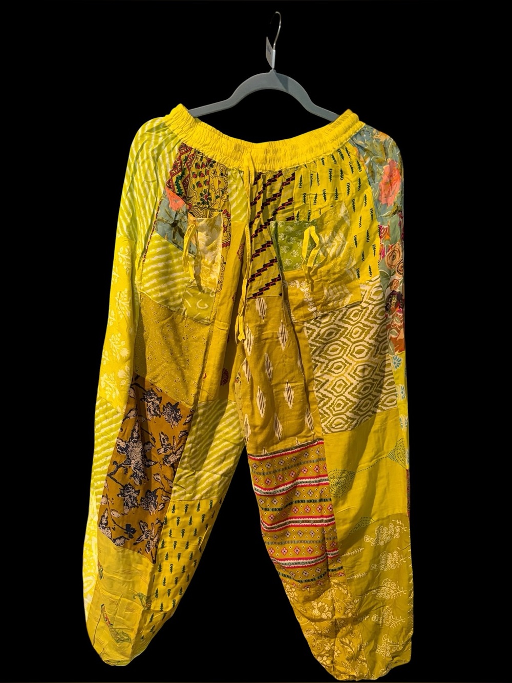 Yellow #6 NWT  100% rayon patchwork jogger pants